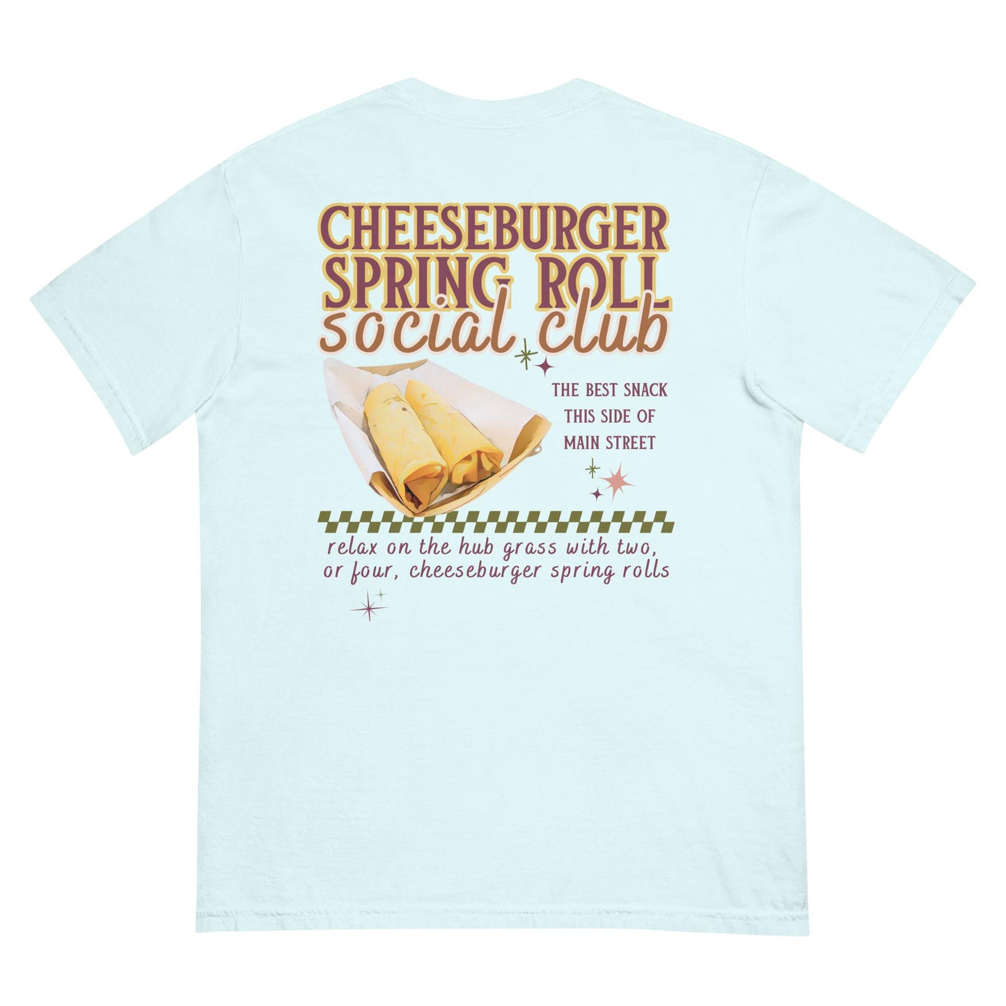 Cheeseburger Spring Roll Social Club Comfort Colors T-Shirt
