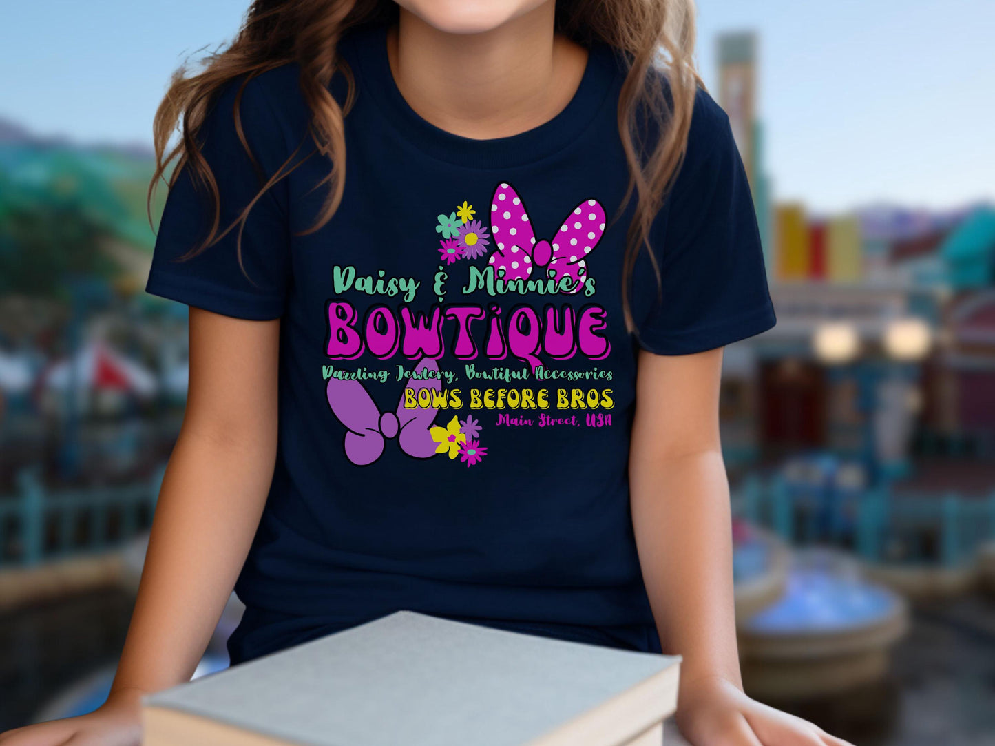 Girls Disney Shirt, Minnie and Daisy Bows, Custom Vacation Shirt