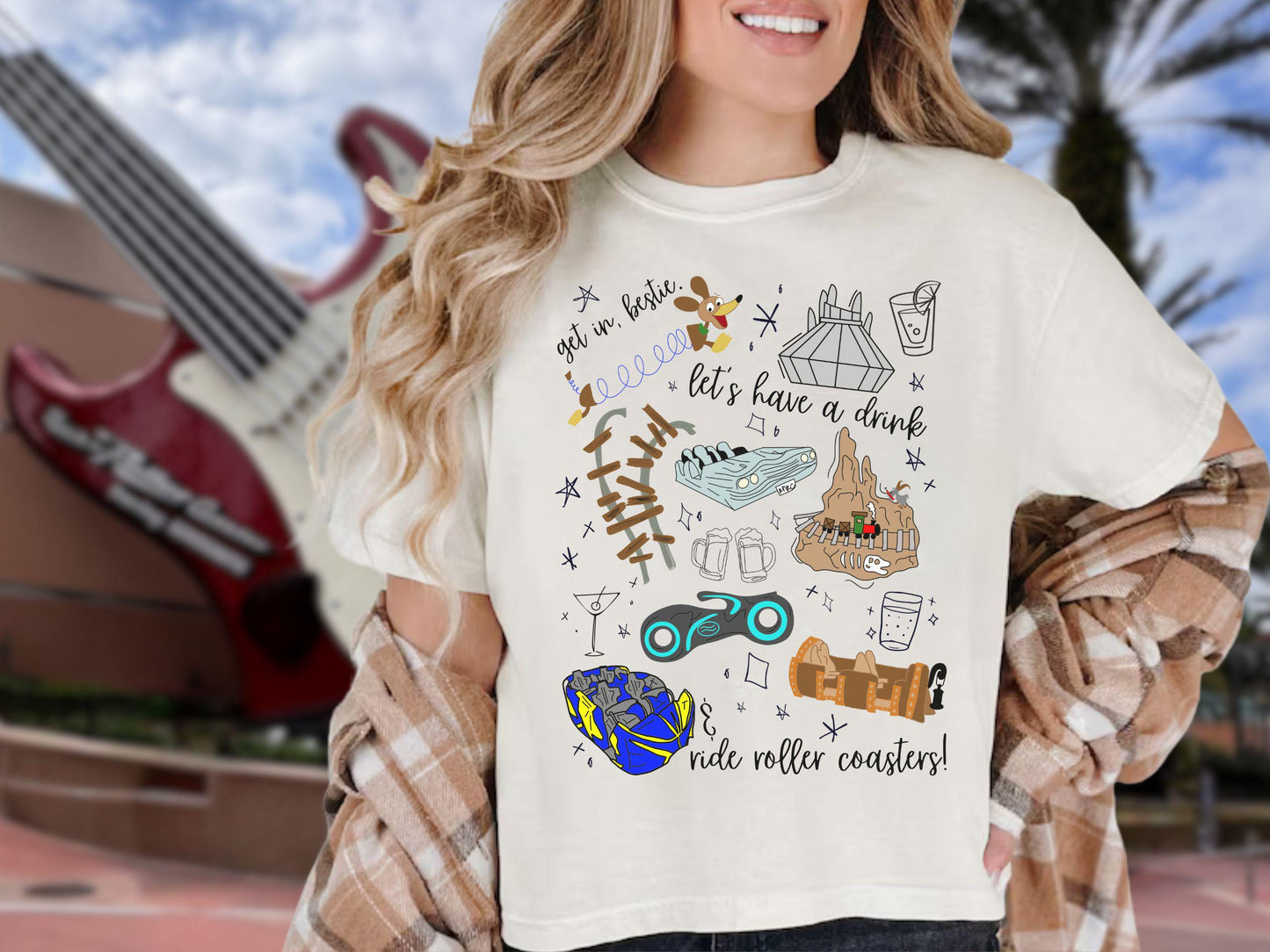 Disney Roller Coaster Doodle Crop Top, Park Hopping Shirt