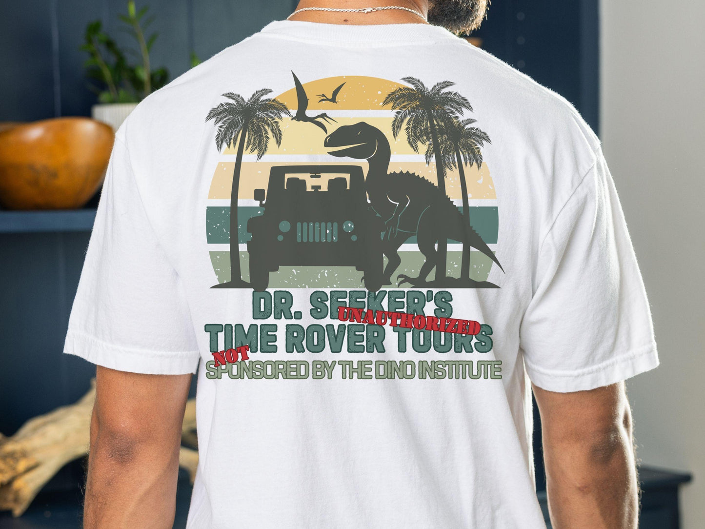 Not Our Dino Comfort Colors Tee: Theme Park Family Shirt