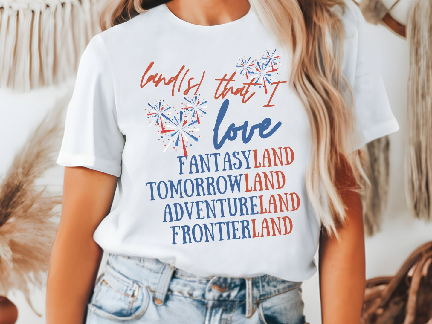Lands That I Love Disney 4th Of July Bella Canvas T-Shirt