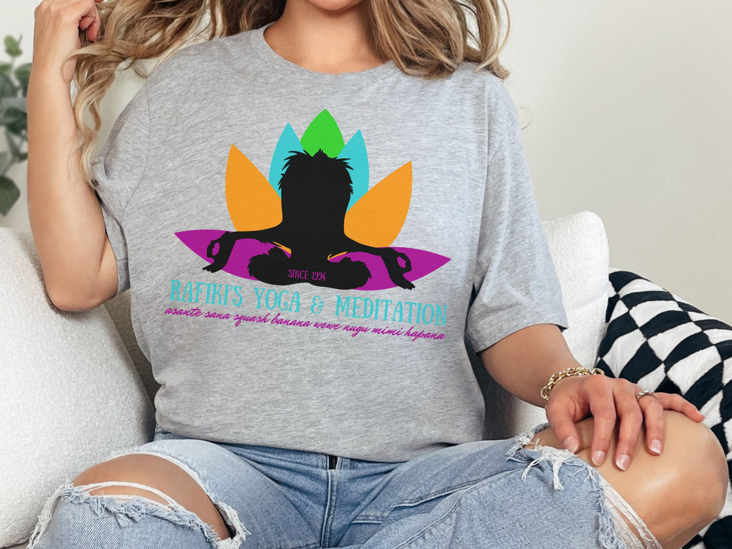 Rafiki's Yoga Meditation Shirt, Lion King, Bella Canvas Tee