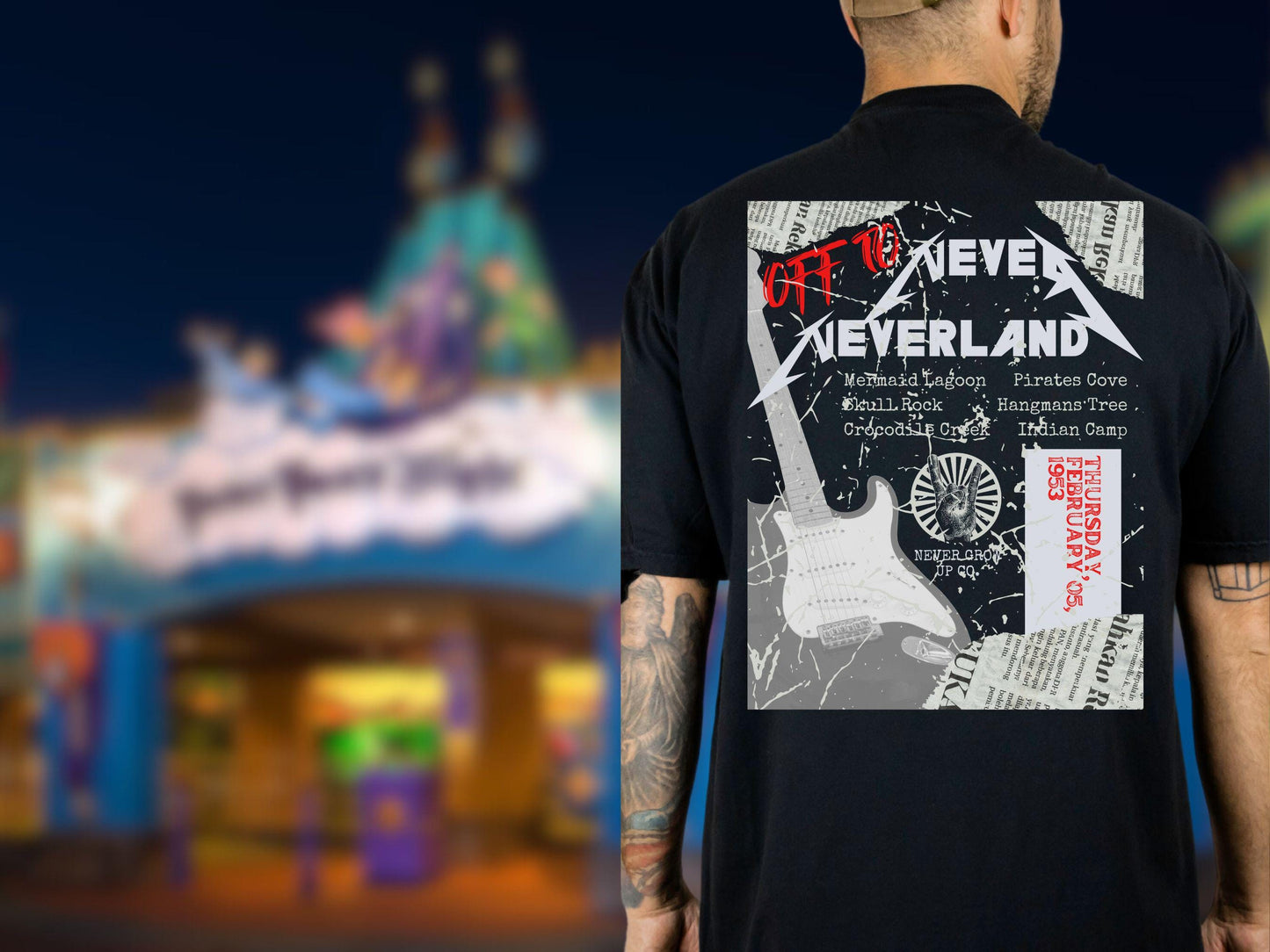 Peter Pan Rock Band Tee, Neverland Comfort Colors Shirt