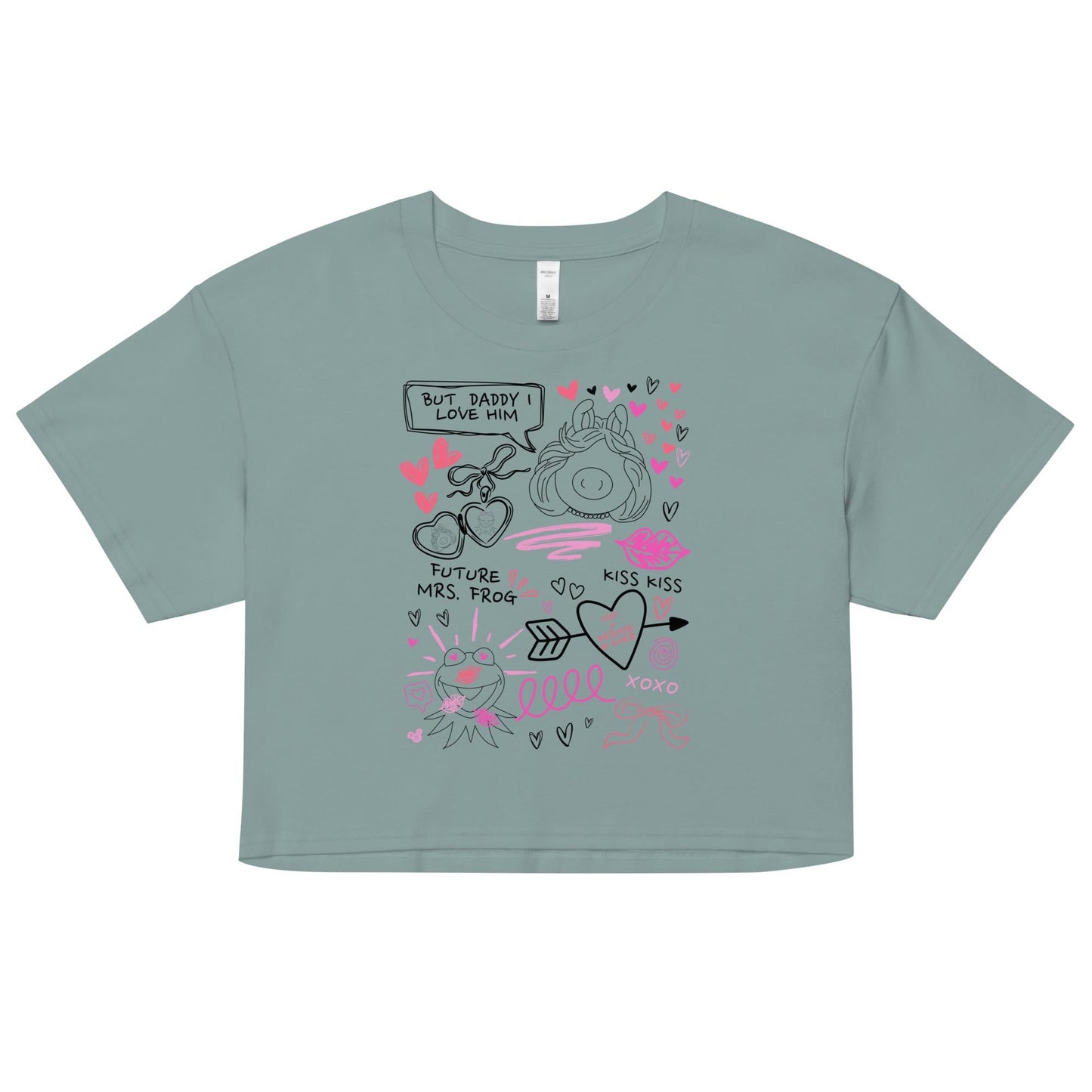 Miss Piggy & Kermit Doodle Crop Top, Muppets Disney Inspired Shirt