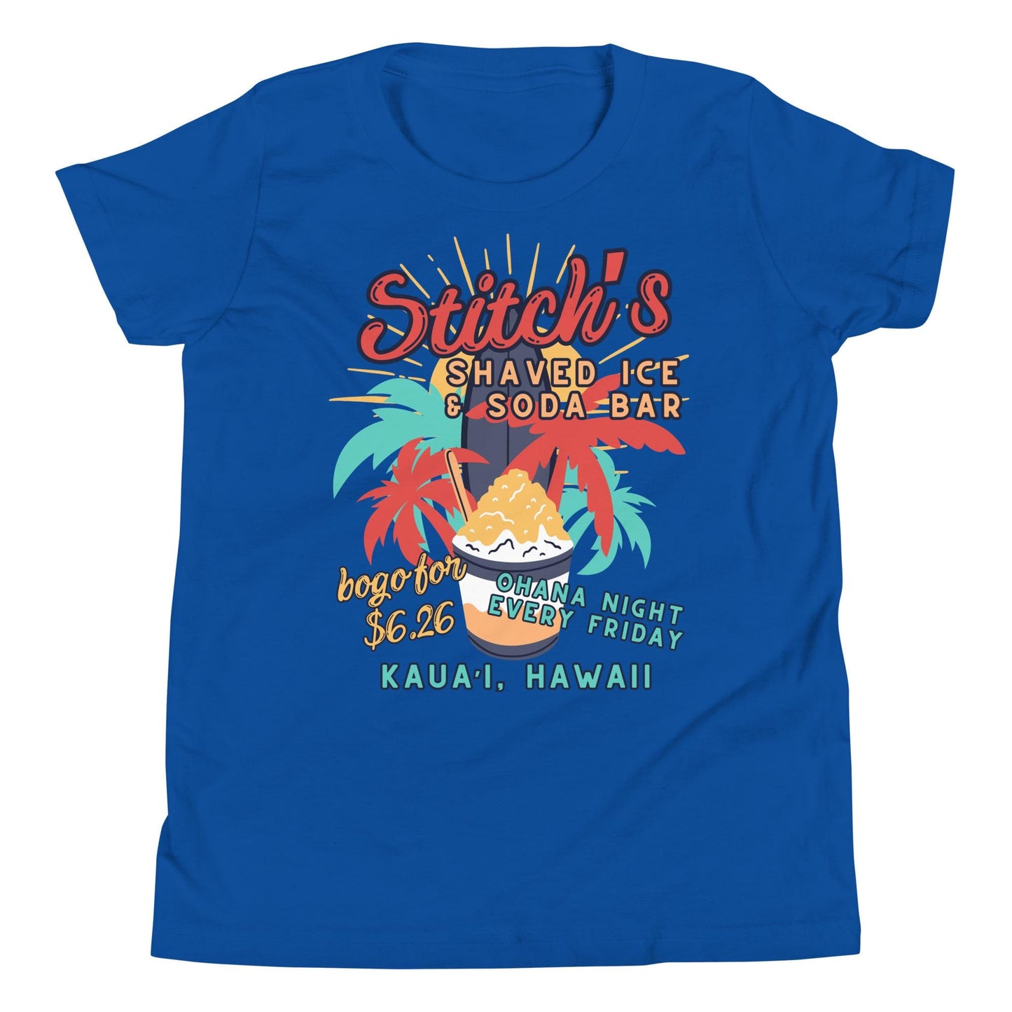 Disney Inspired Lilo and Stich, Stitch's Shaved Ice Youth Bella Canvas Shirt