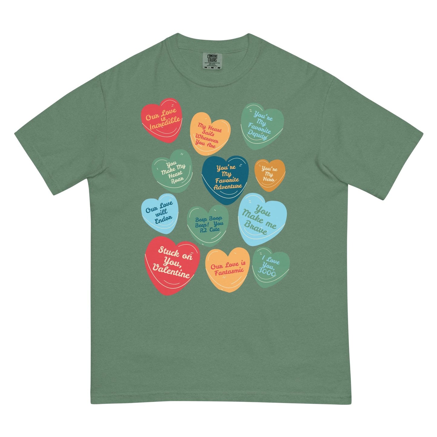 Disney Valentine's Day Comfort Colors Shirt, Conversation Hearts