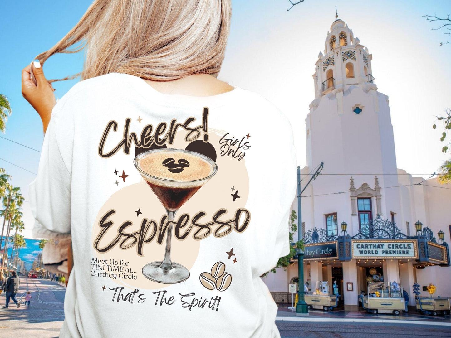 Espresso Martini Disneyland Carthay Circle Theme Park Tee - Comfort Colors Garment-Dyed T-Shirt