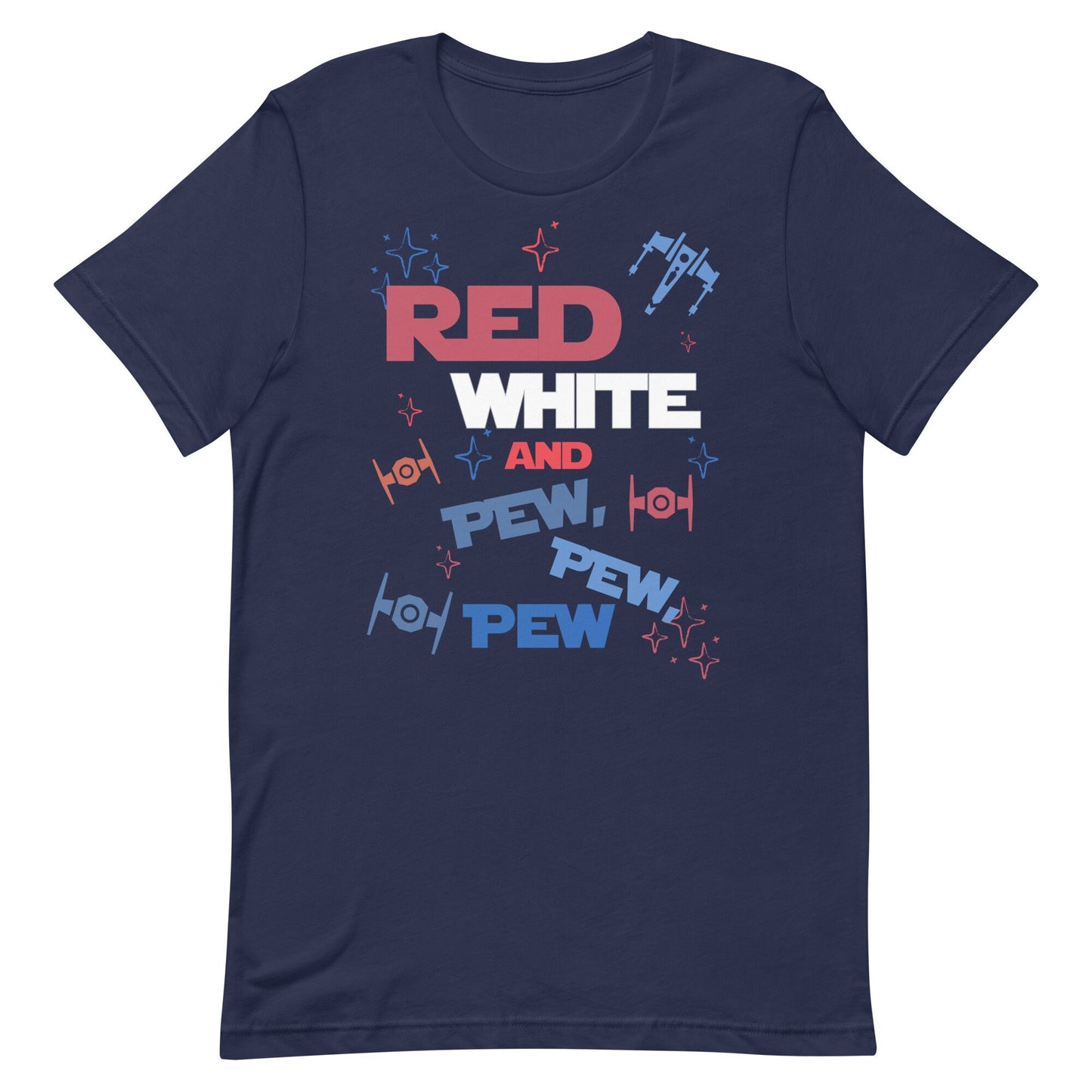 Red White Pew Pew Bella Canvas Shirt, Subtle Disney Star Wars Tee
