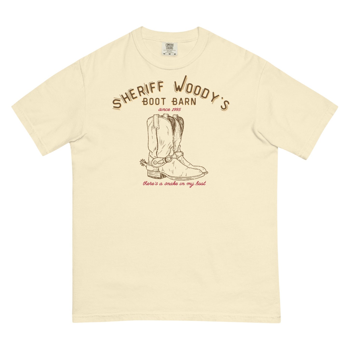 Sheriff Woody Boot Barn Comfort Colors T-Shirt, Disney Family Tee
