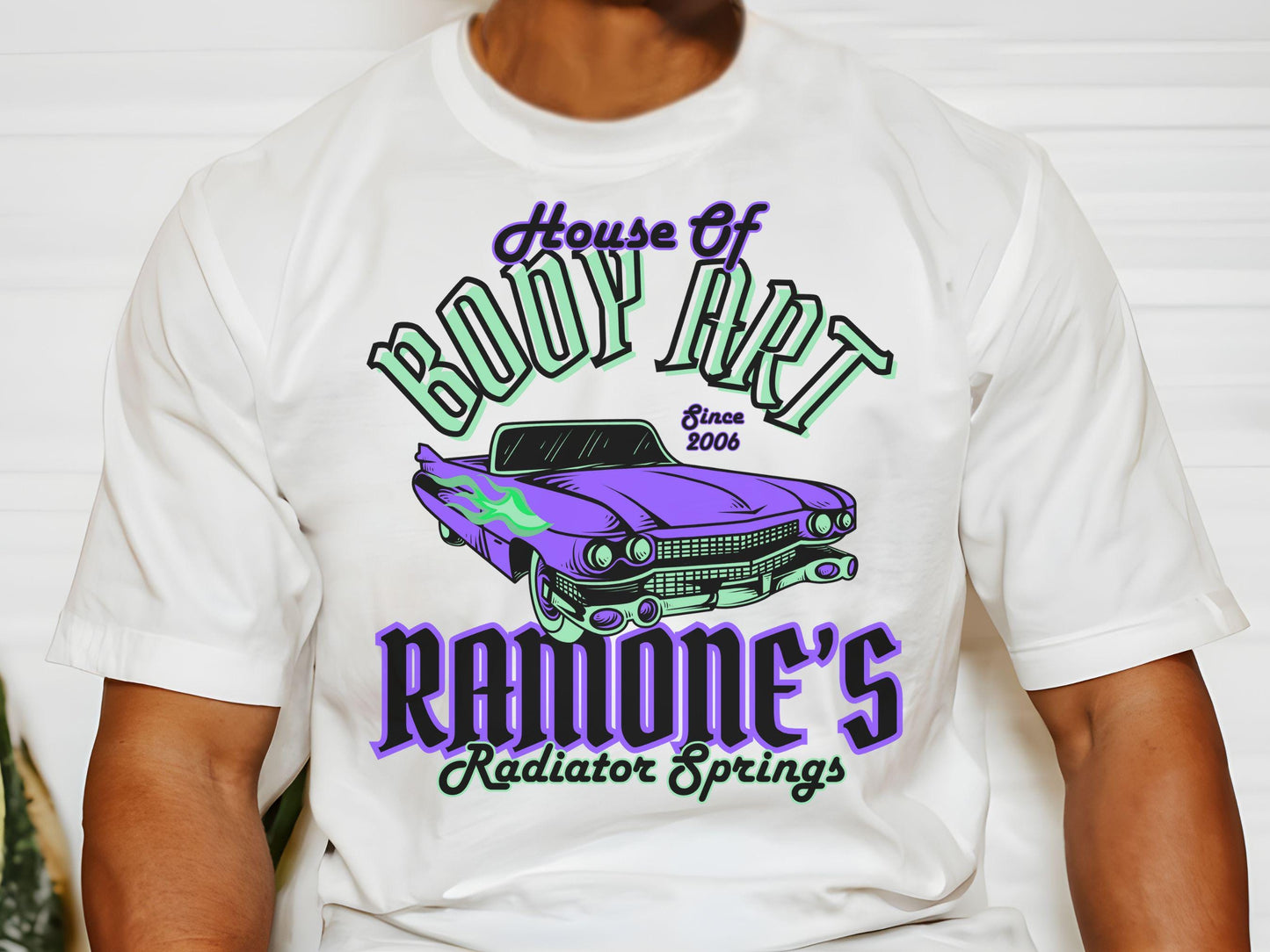 Disney Cars Shirt, Ramone's House of Body Art, Bella Canvas Tee