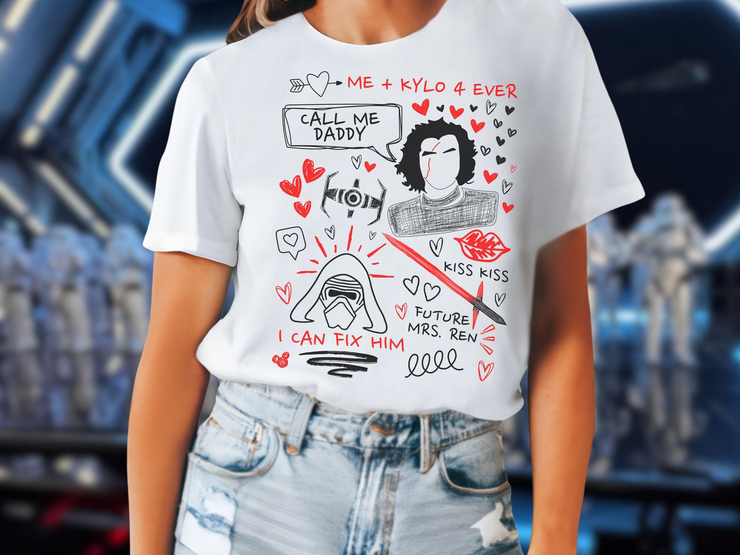 Kylo Ren Doodle Sketch Shirt: Star Wars Fan Tee