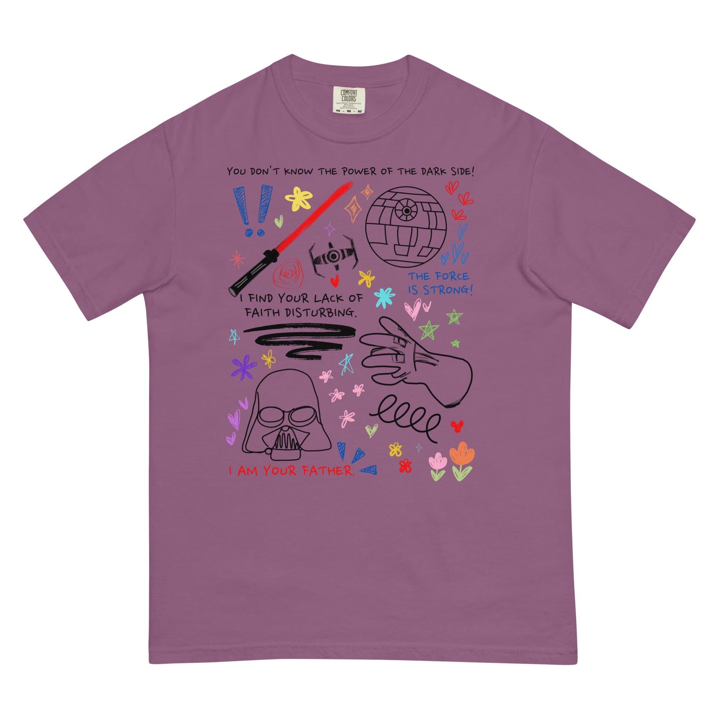 Darth Vader Doodle Sketch Shirt: Star Wars Comfort Colors Tee
