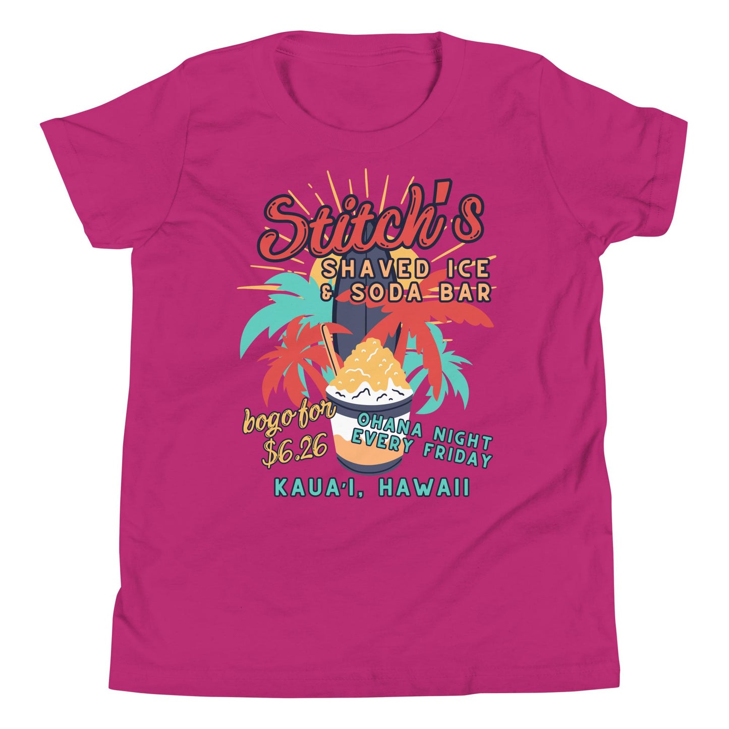 Disney Inspired Lilo and Stich, Stitch's Shaved Ice Youth Bella Canvas Shirt