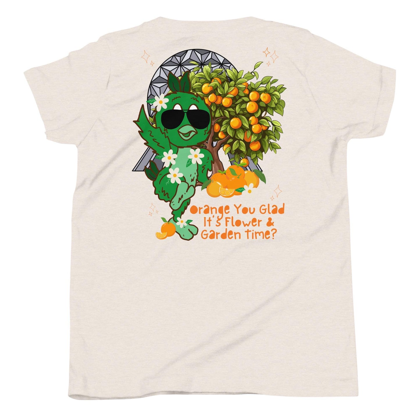 Orange Bird Topiary Youth Shirt, Disney EPCOT Flower Garden Family Tee