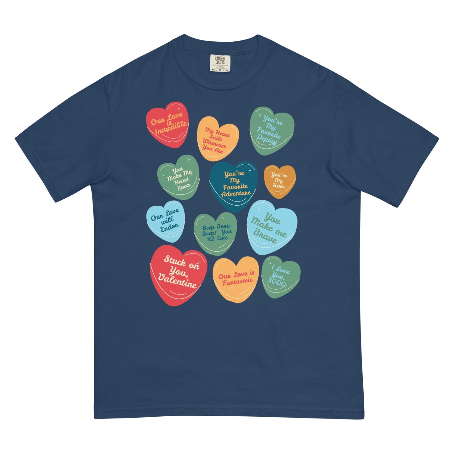 Disney Valentine's Day Comfort Colors Shirt, Conversation Hearts