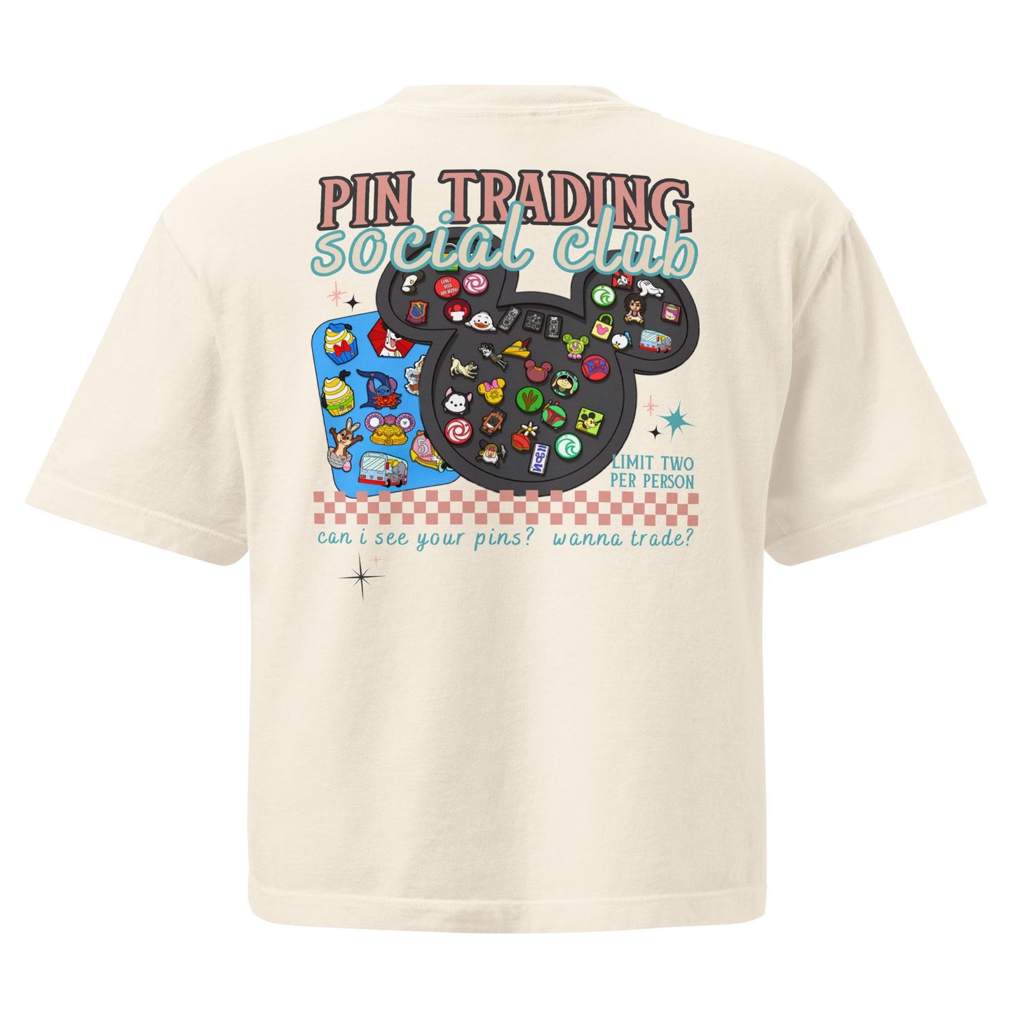 Disney Adult Pin Trading Women’s Comfort Colors Boxy Tee