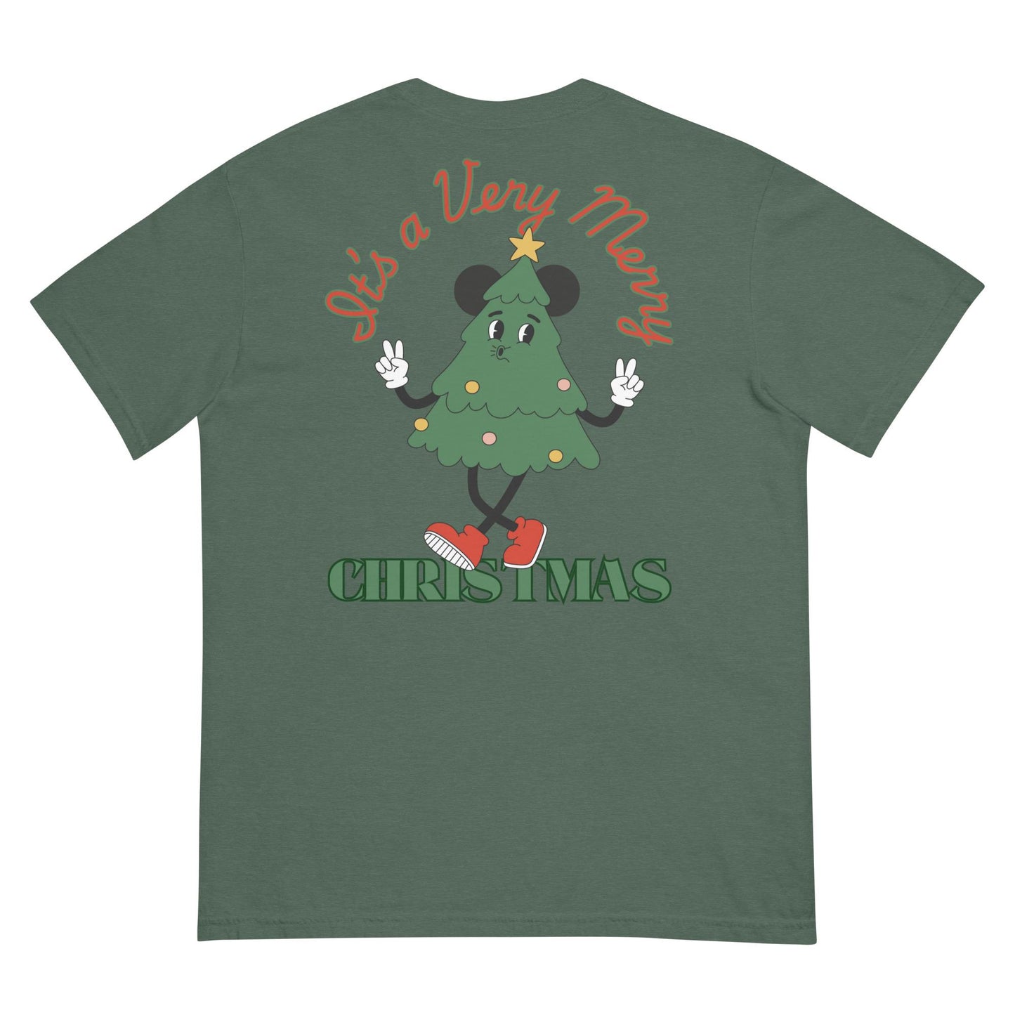 Mickey Christmas Tree Comfort Colors T-Shirt, Disney Family Shirts