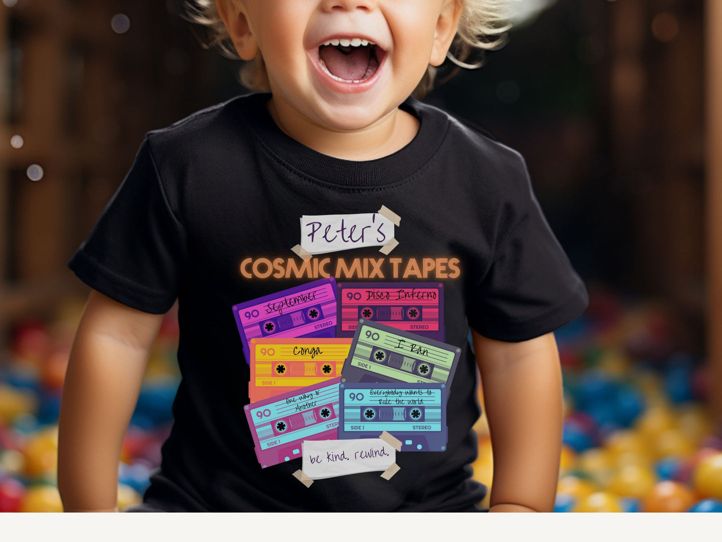 Cosmic Mix Tapes Toddler T-Shirt, Subtle Disney Family Tee