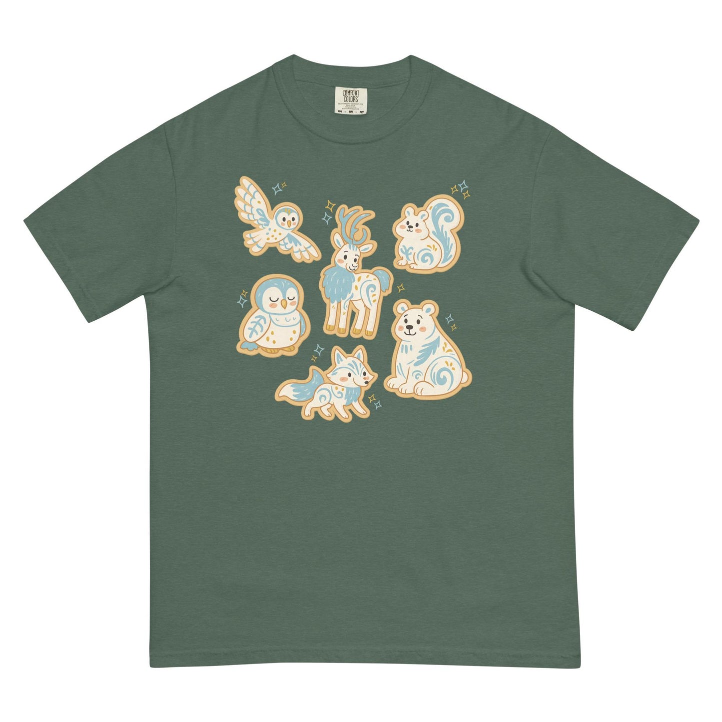 Merry Menagerie Animal Kingdom Holiday Shirt, Sugar Cookie Animals Comfort Colors Tee