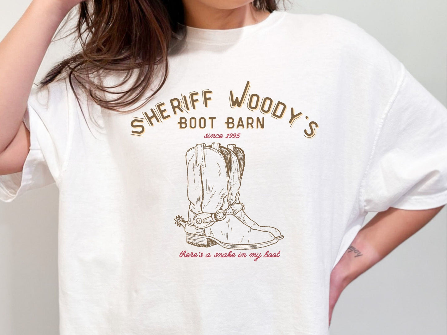 Sheriff Woody Boot Barn Comfort Colors T-Shirt, Disney Family Tee