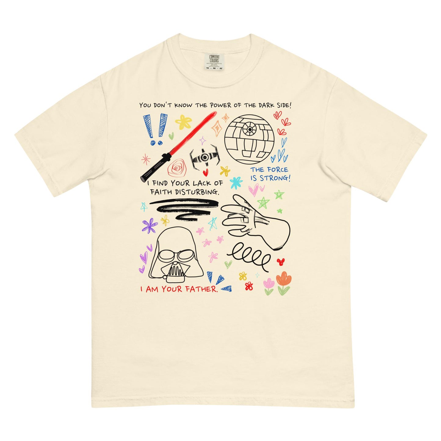 Darth Vader Doodle Sketch Shirt: Star Wars Comfort Colors Tee