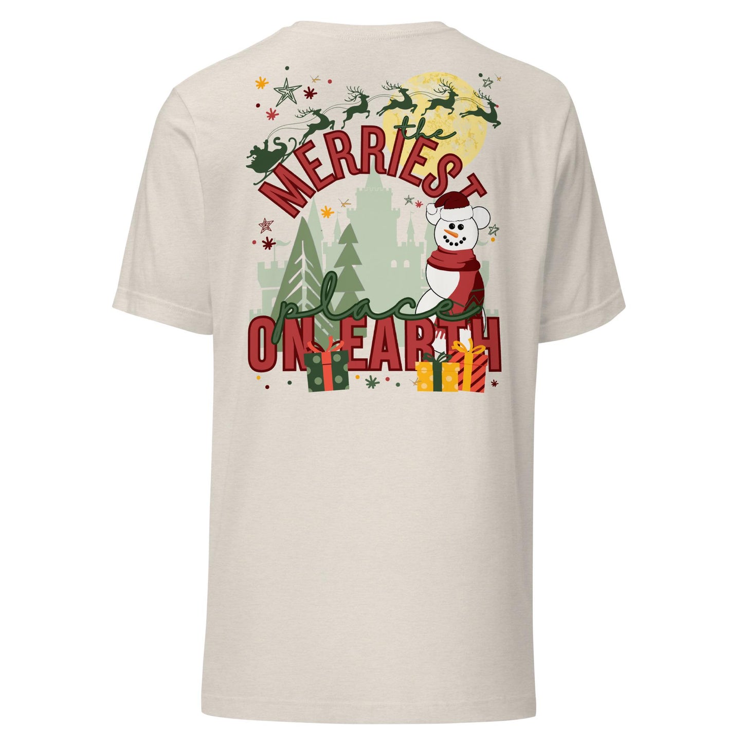 Disney Christmas Shirt, The Merriest Place on Earth, Bella Canvas Unisex Tee