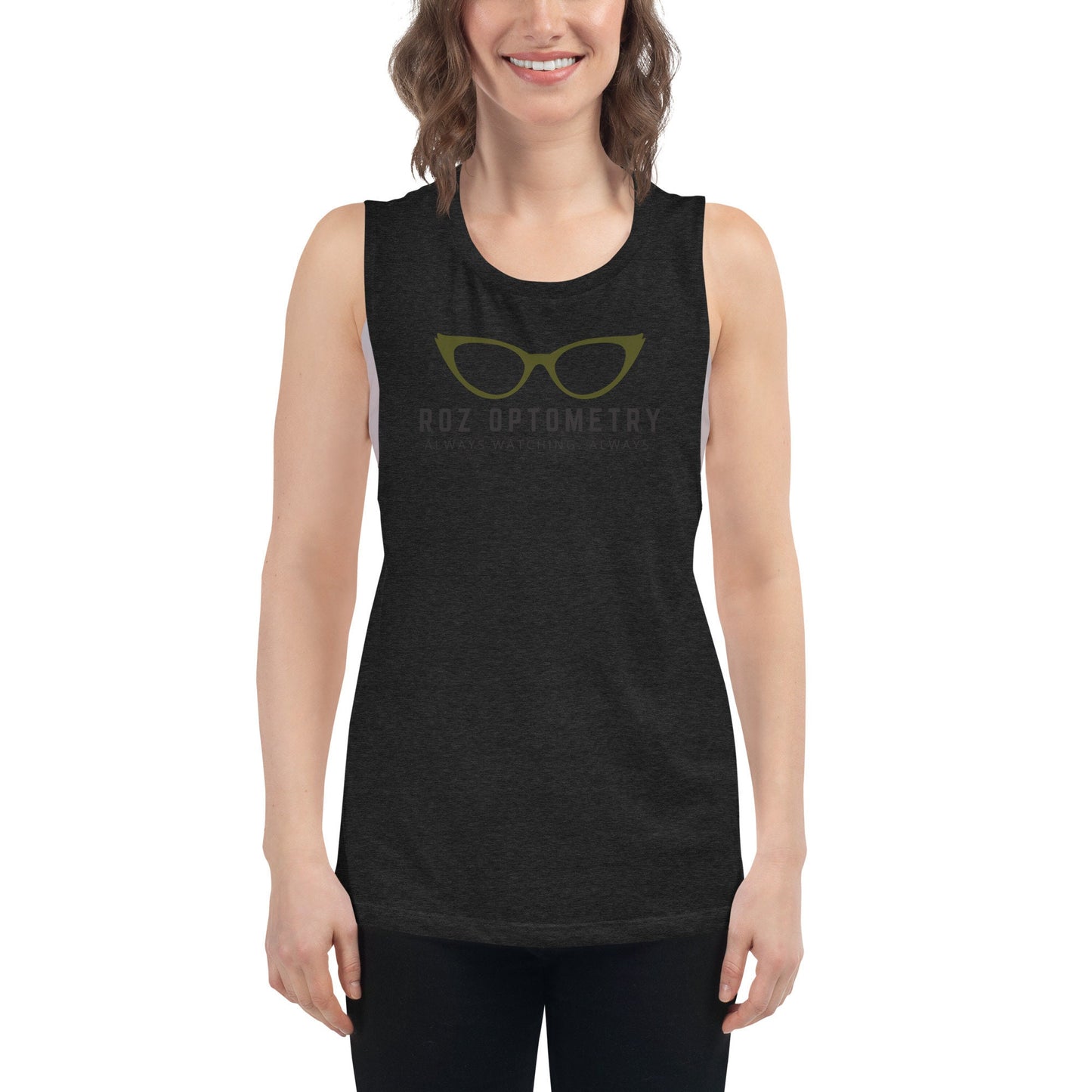 Roz Optometry Tank, Subtle Disney Pixar Shirt, Bella Canvas Muscle Tank