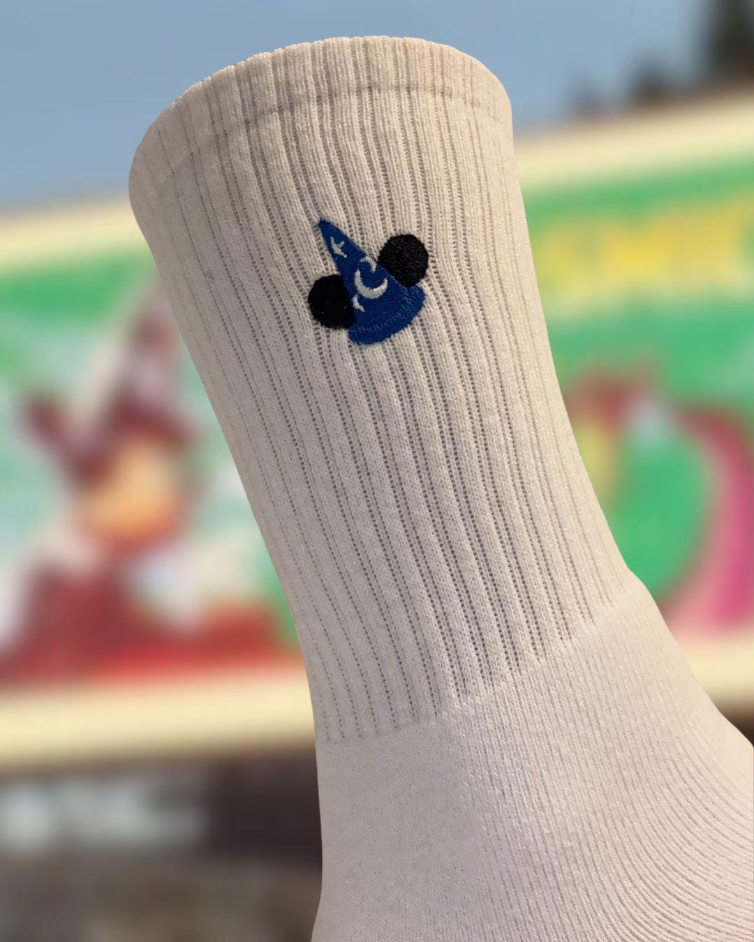 Embroidered Sorcerer Mickey Crew Socks, Disney Inspired, USA Made