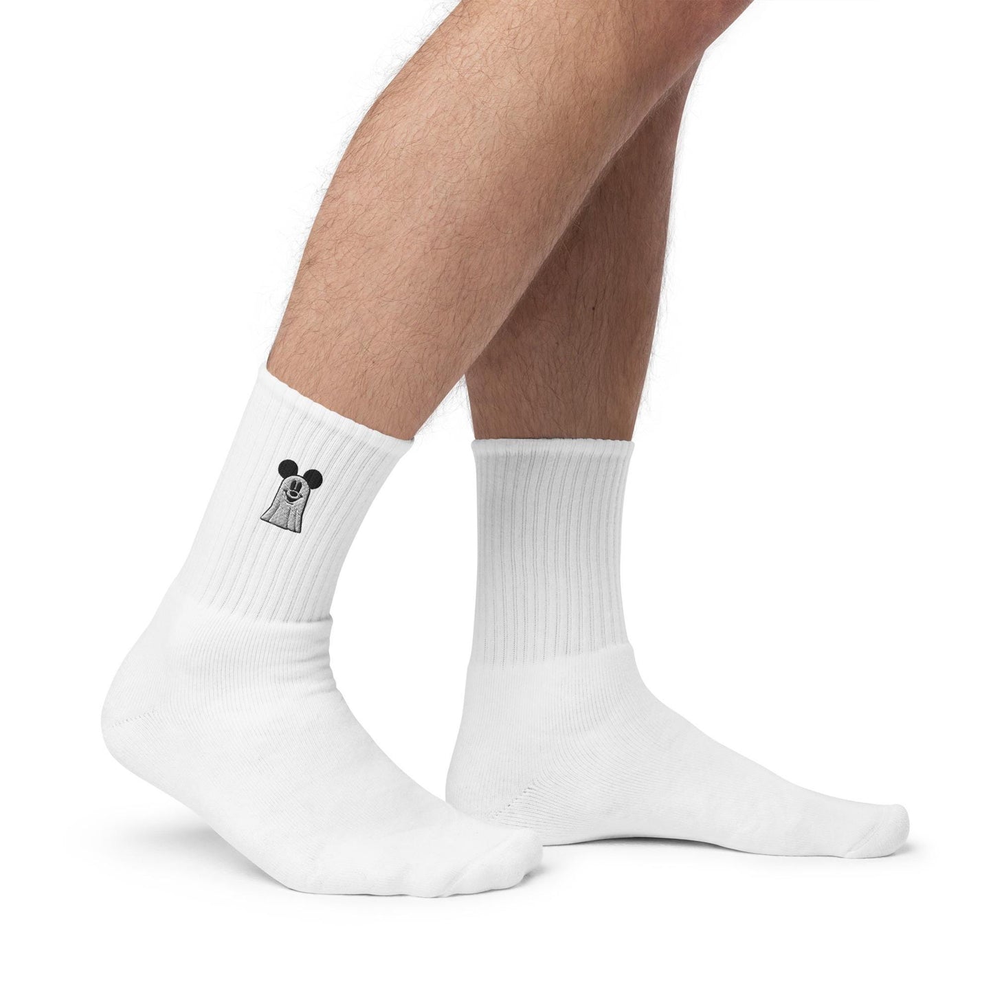 Embroidered Mickey Ghost Socks, Disney Halloween Party Socks