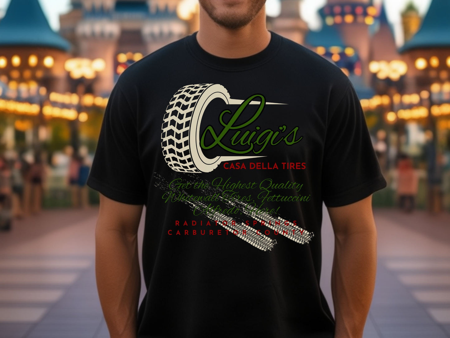 Luigi's Casa Della Tires Shirt, Subtle Disney Cars Bella Canvas Tee