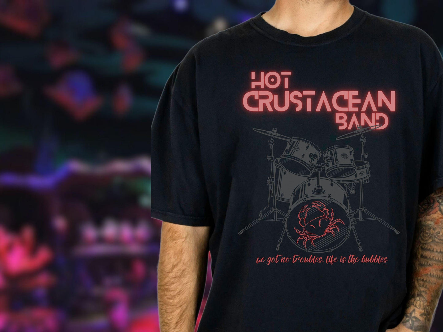 Hot Crustacean Band T-Shirt: Garment-Dyed Comfort Colors Tee