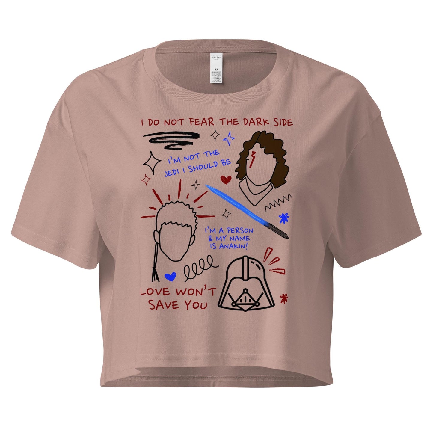 Anakin Skywalker Crop Top: Star Wars Sketch Design