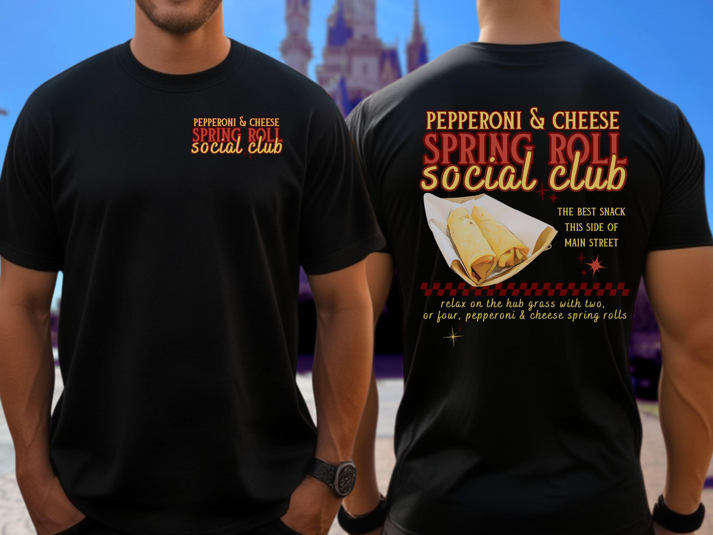 Pepperoni Cheese Spring Roll Social Club T-Shirt, Disney Adult Shirt