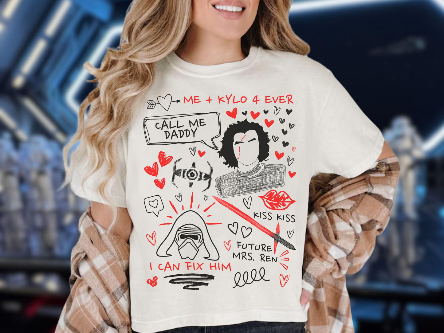 Kylo Ren Crop Top: Star Wars Doodle Sketch Shirt
