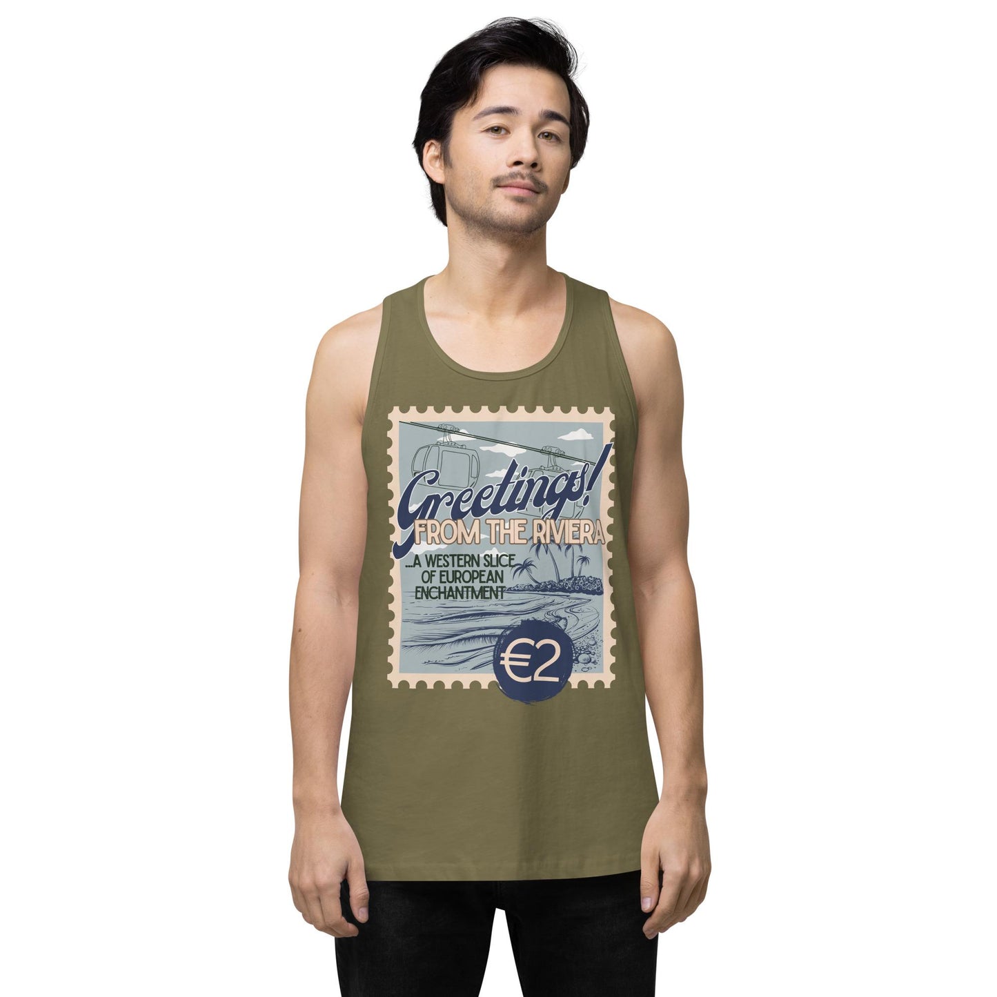 Riviera Greetings Tank Top, Subtle Disney Dad Shirt