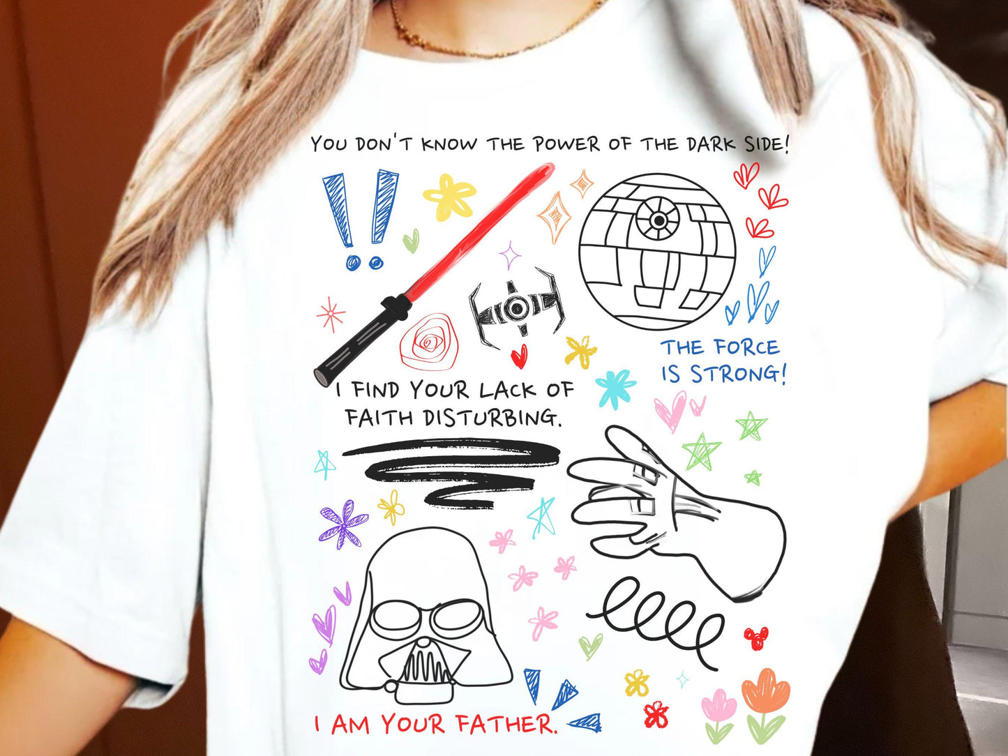 Darth Vader Doodle Sketch Shirt: Star Wars Comfort Colors Tee