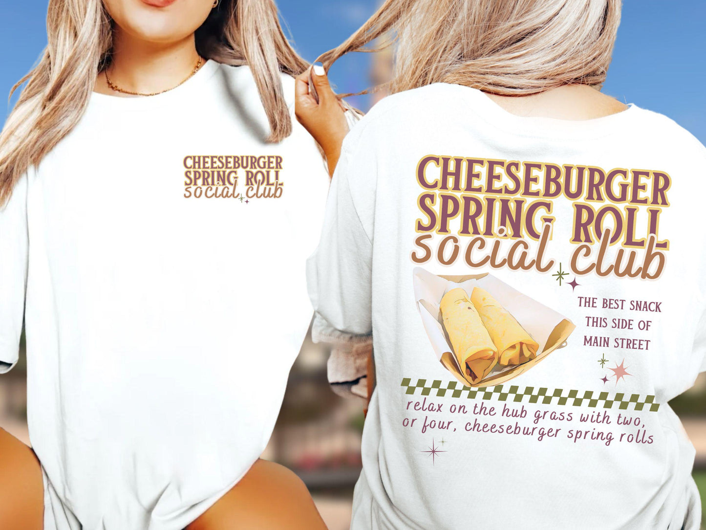 Cheeseburger Spring Roll Social Club Comfort Colors T-Shirt