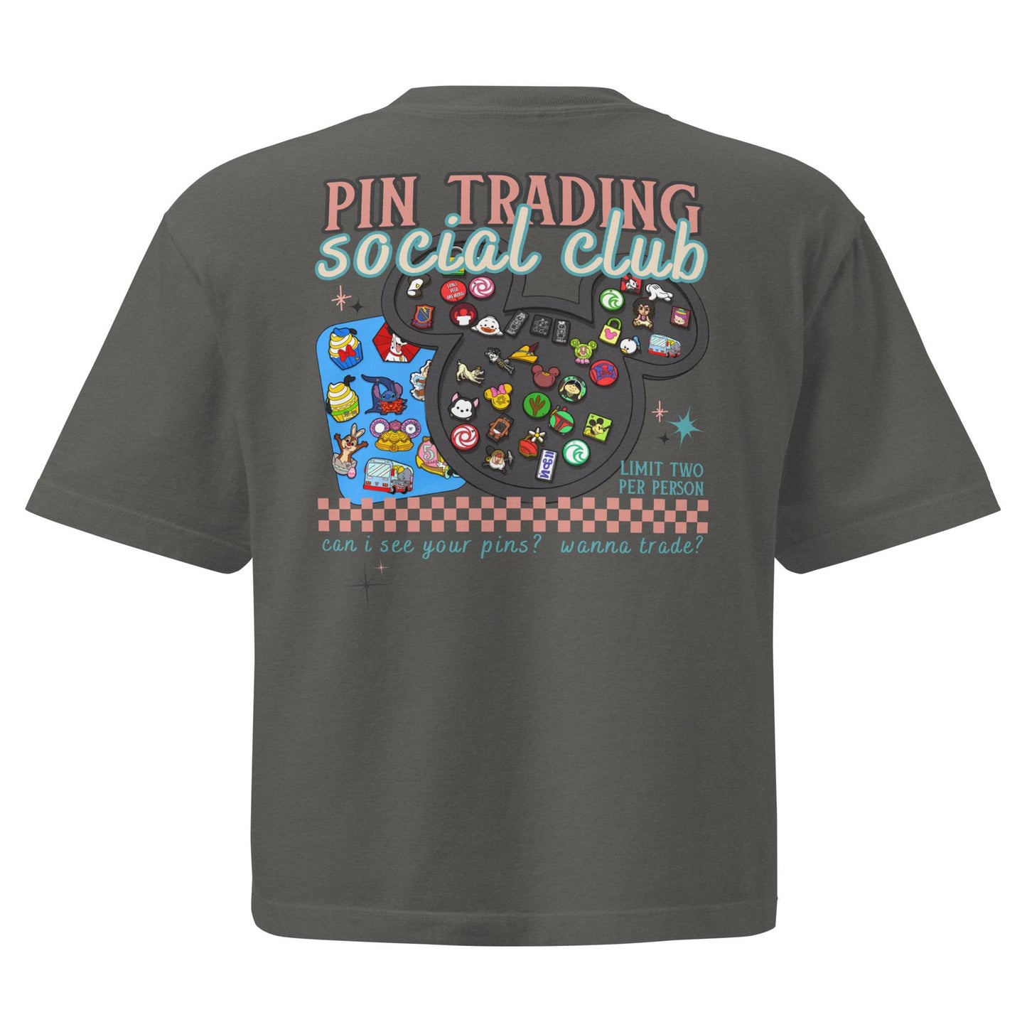 Disney Adult Pin Trading Women’s Comfort Colors Boxy Tee
