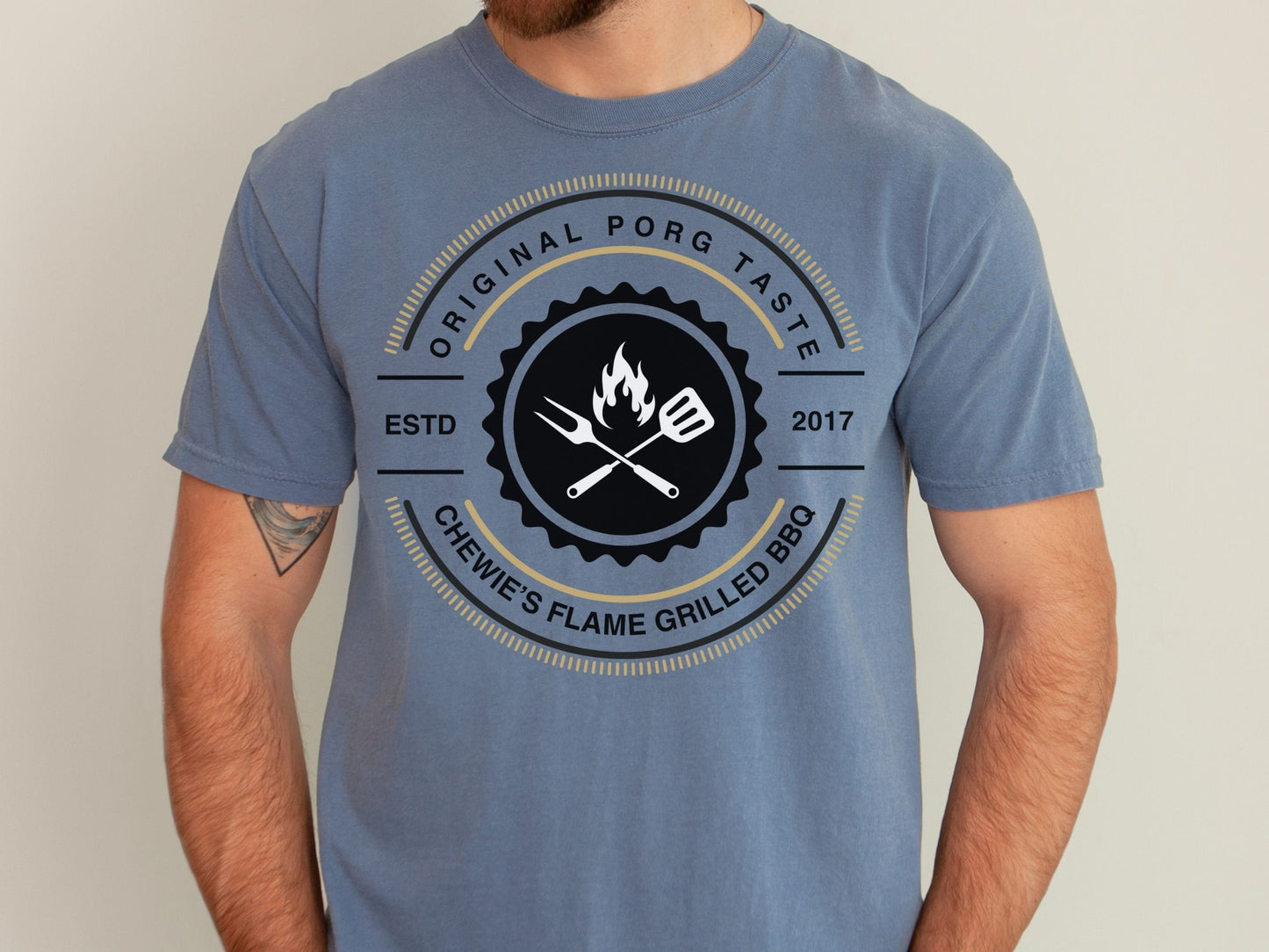 Chewie's Porg BBQ T-Shirt, Comfort Colors Theme Park Tee