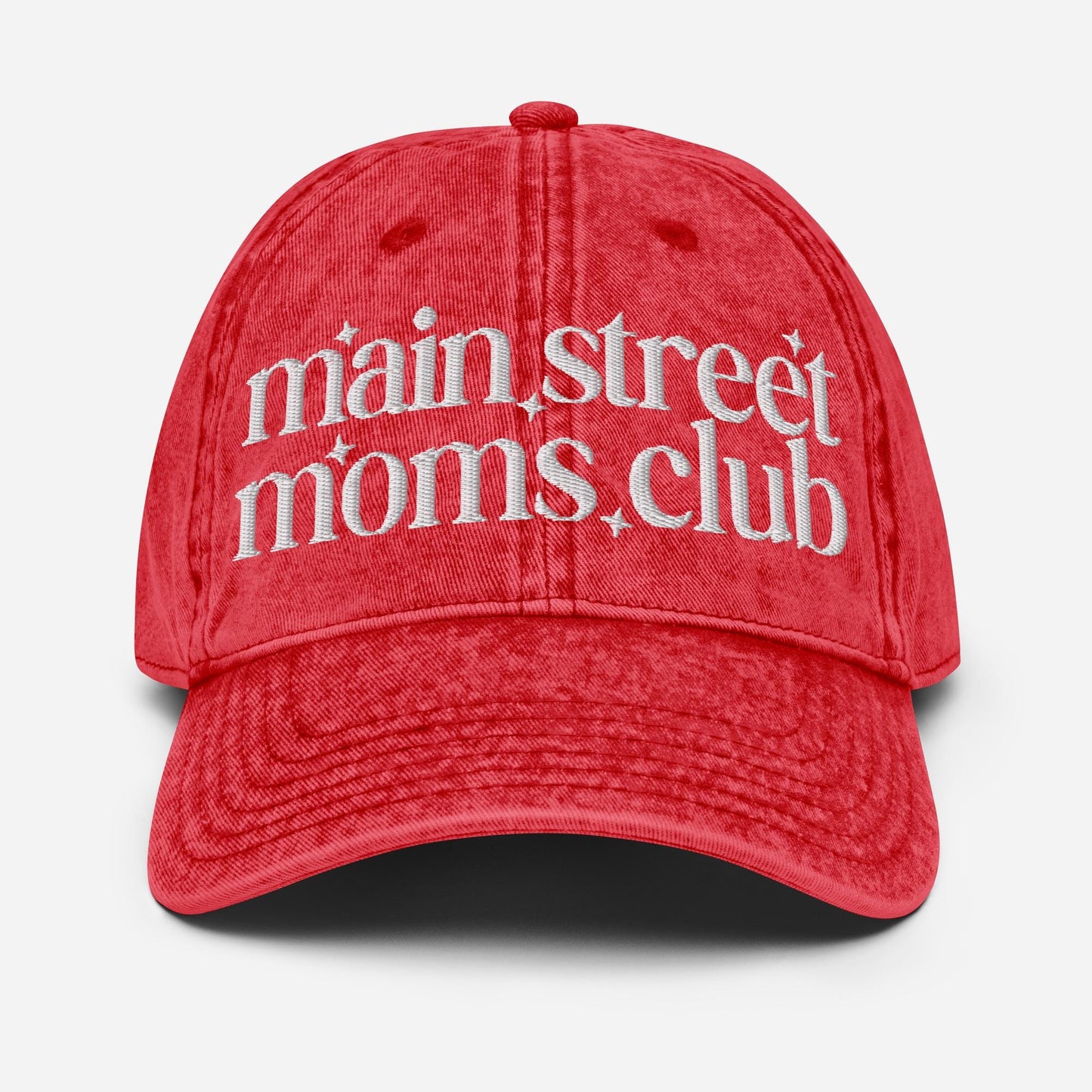 Main Street Moms Club™ Collection Embroidered Denim Hat, Distressed Baseball Cap