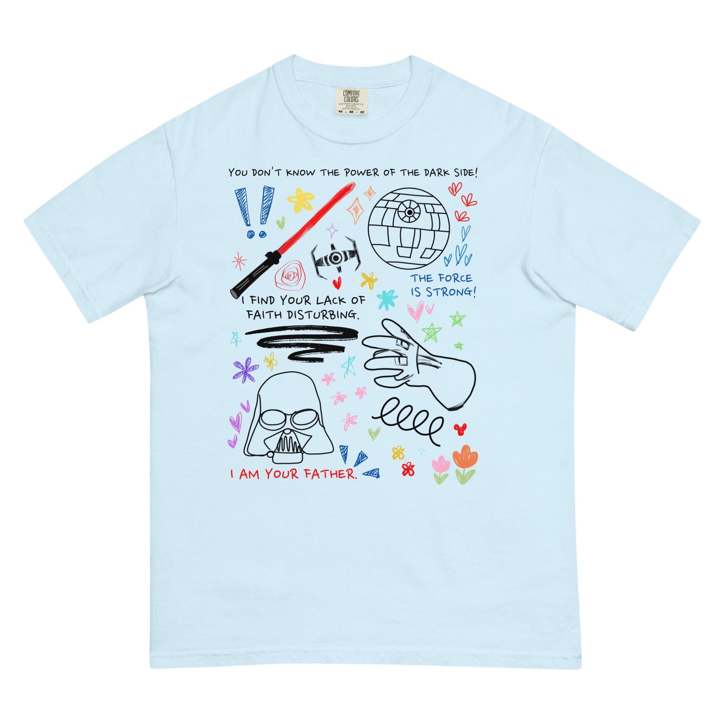 Darth Vader Doodle Sketch Shirt: Star Wars Comfort Colors Tee