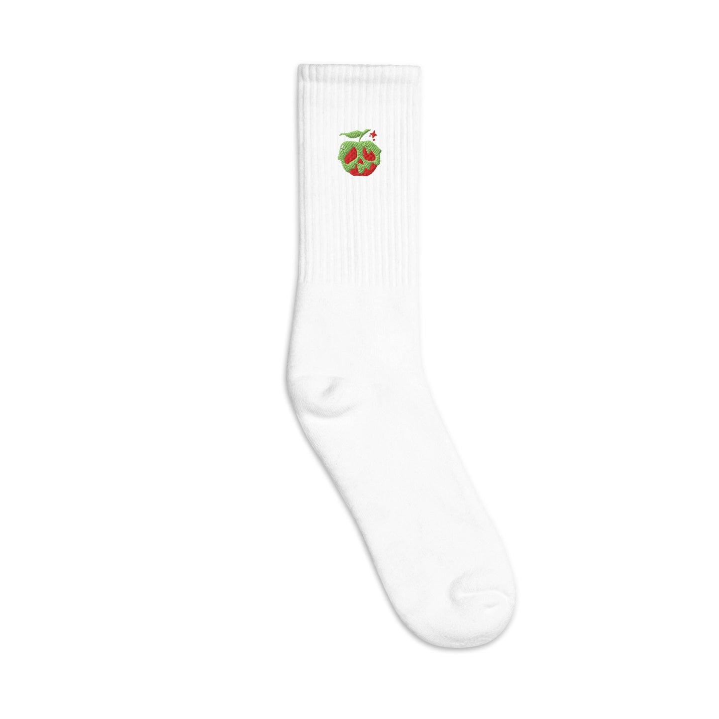 Evil Queen Poison Apple Embroidered Socks, Disney Villain Halloween Party