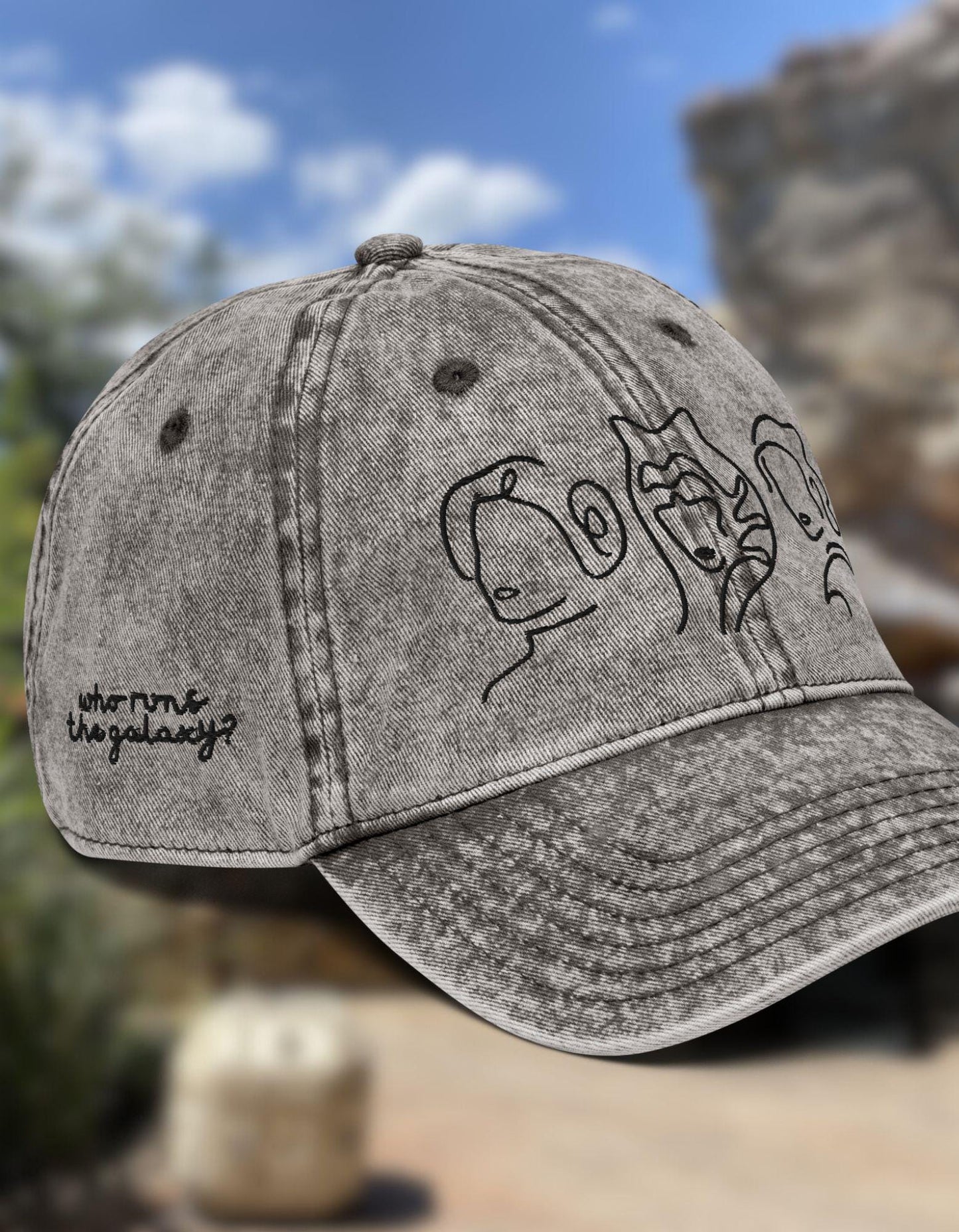 Star Wars Icon Hat: Princess Leia, Ahsoka, Rey Sketch - Vintage Dad Cap