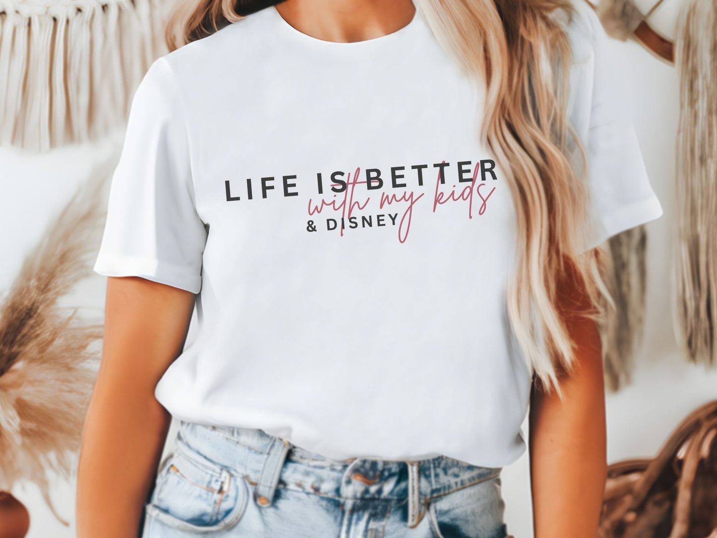 Disney Mom Bella Canvas T-Shirt, Life is Better With My Kids