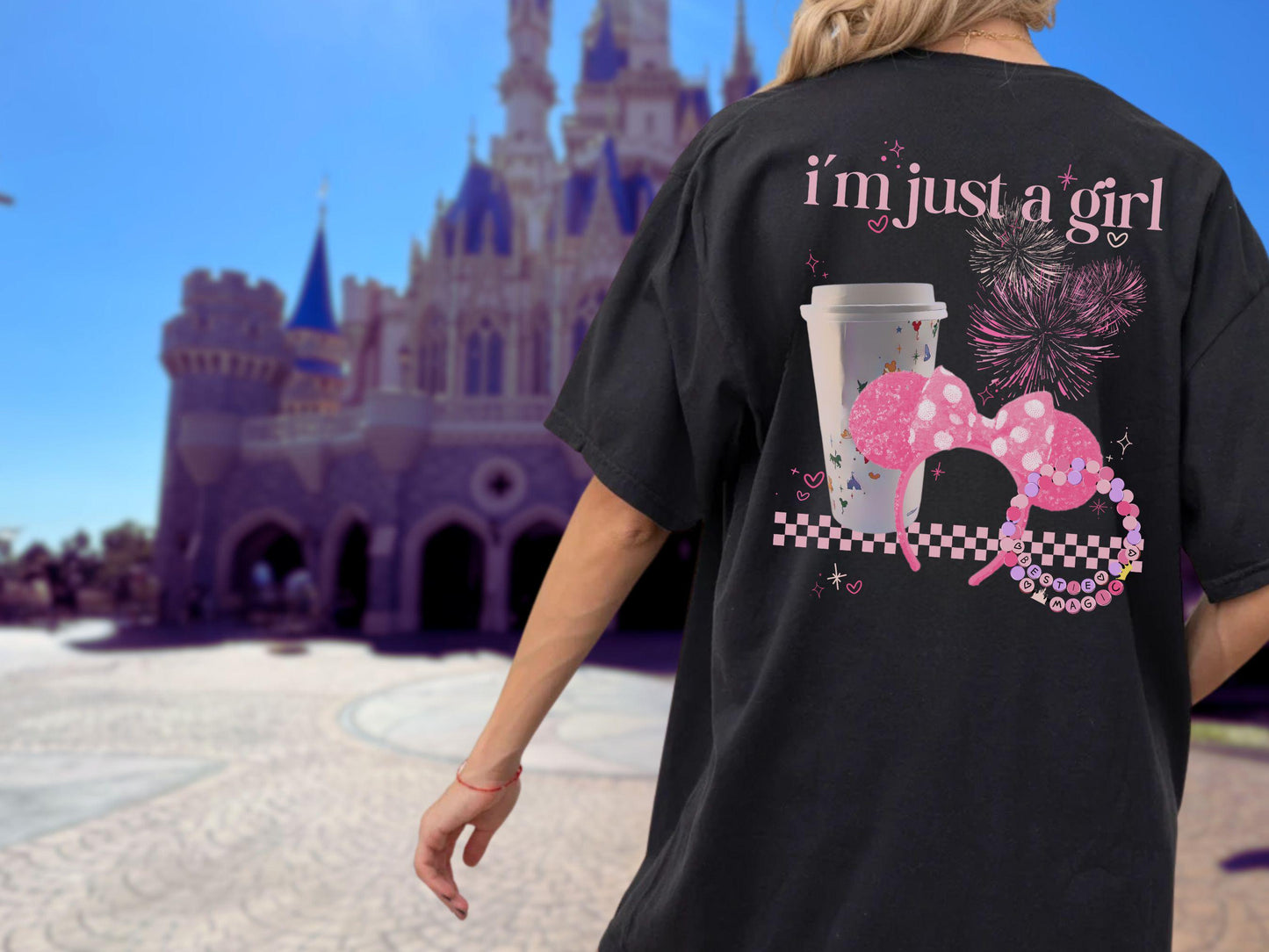 I’m Just a Girl, Disney Main Street Tee, Girly Disney Trip Comfort Colors Shirt