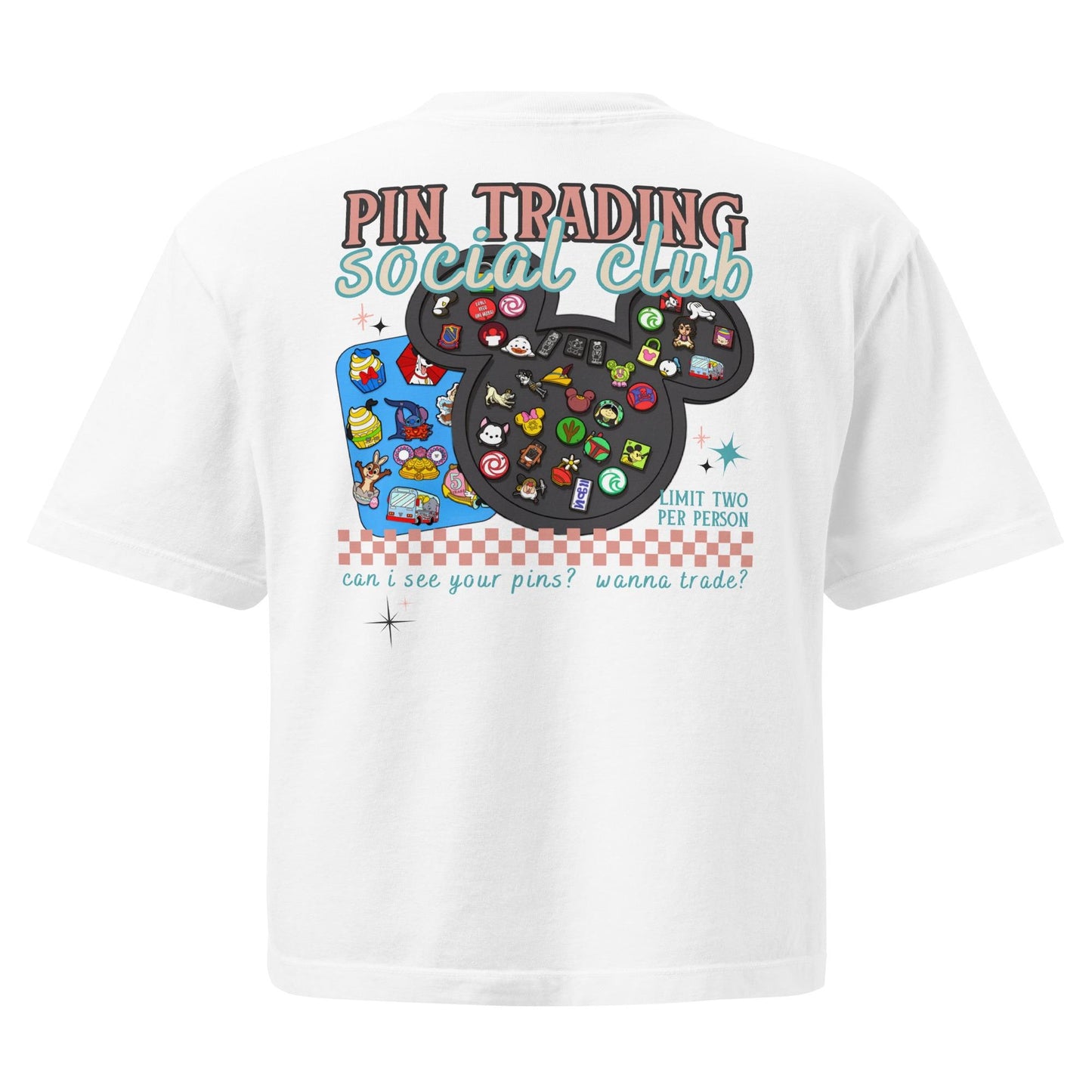 Disney Adult Pin Trading Women’s Comfort Colors Boxy Tee
