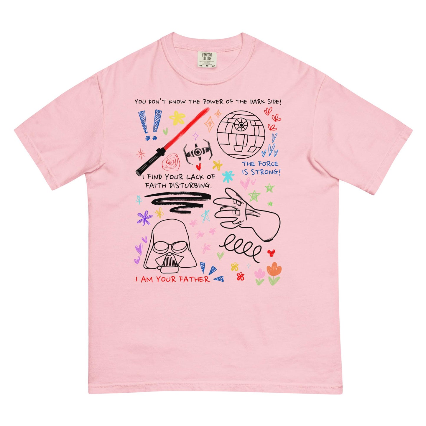 Darth Vader Doodle Sketch Shirt: Star Wars Comfort Colors Tee
