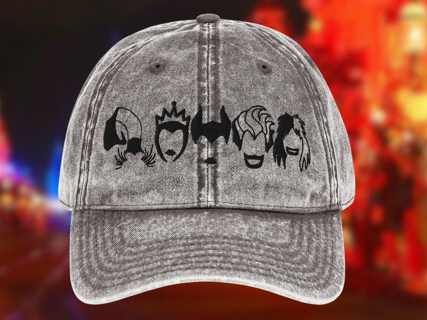 Disney Villains Sketch Icon Hat, Halloween Party Cotton Cap