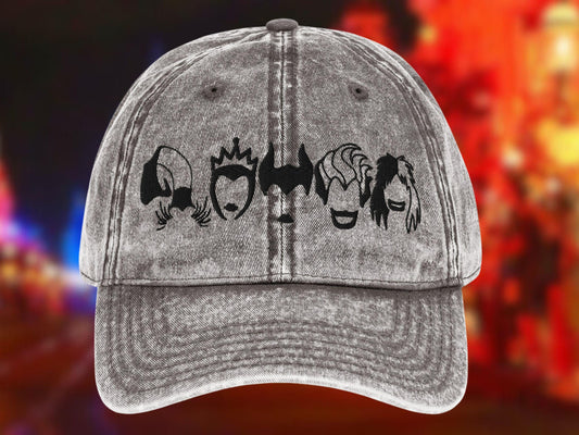 Disney Villains Sketch Icon Hat, Halloween Party Cotton Cap