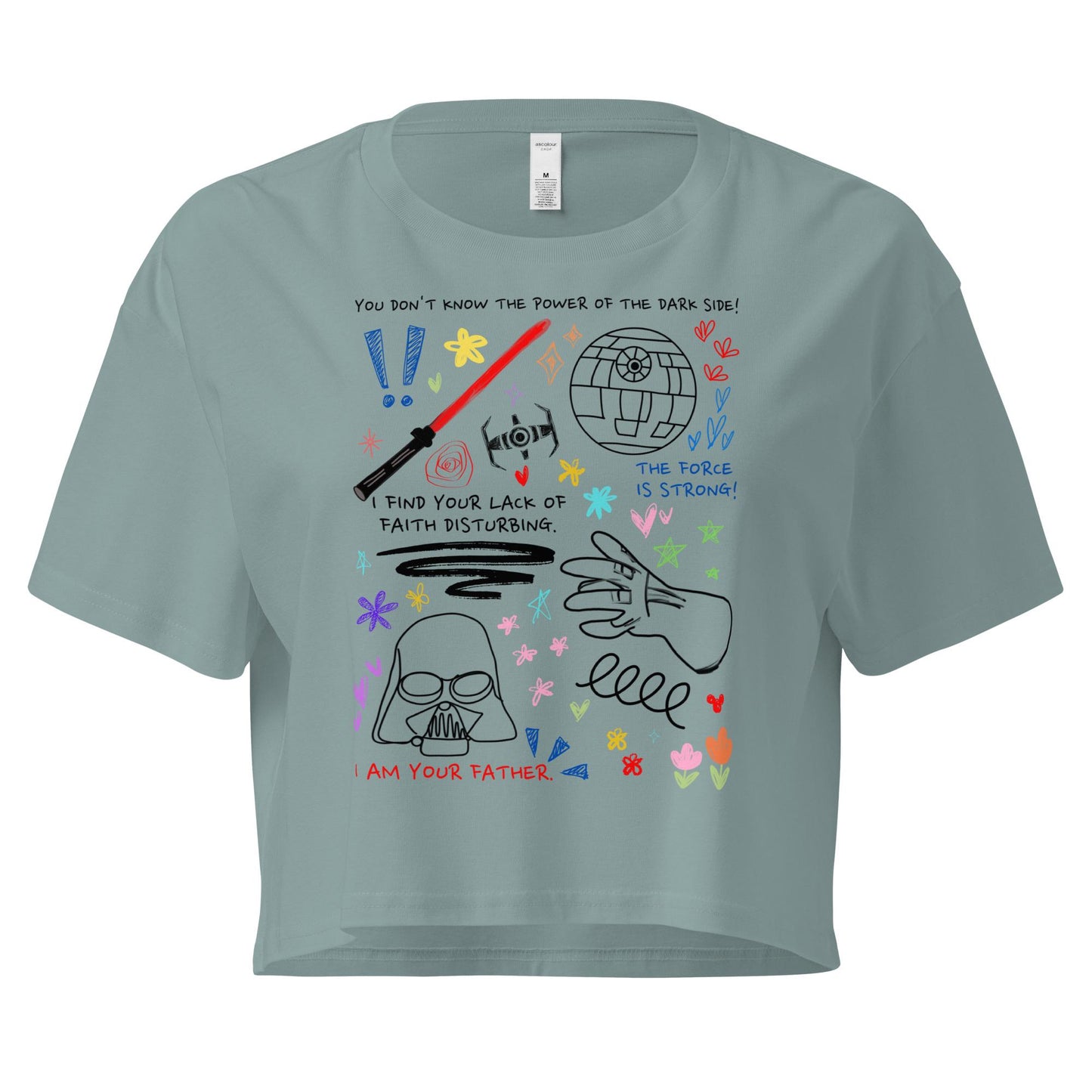 Darth Vader Doodle Crop Top: Star Wars Sketch Shirt